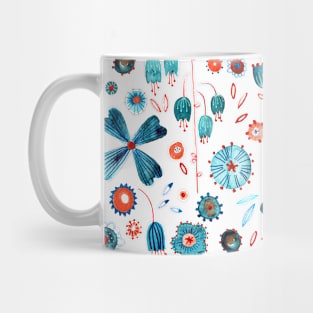 Teal Watercolor Flower Mashup Mug